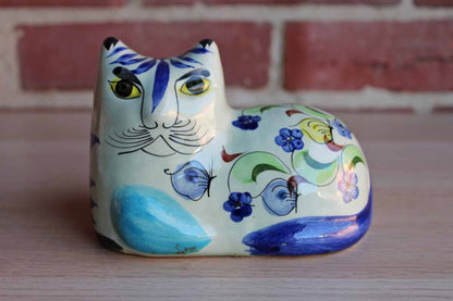 Ceramic Handpainted Cat, Made in Mexico