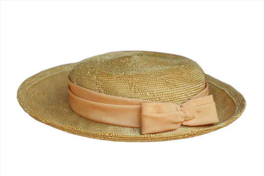 Lewees (Pennsylvania, USA) Yellow Straw Hat with Yellow Ribbons