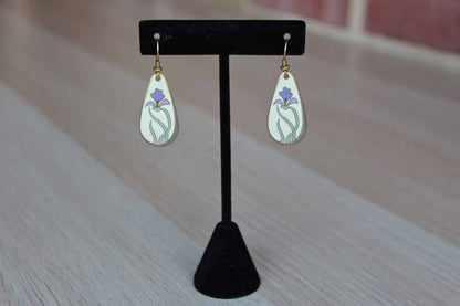 Laurel Burch (California, USA) Wild Iris Pierced Drop Earrings
