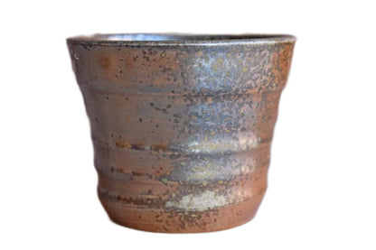 Pottery Cup with Shimmering Goldish-Pink Luminescent Glaze