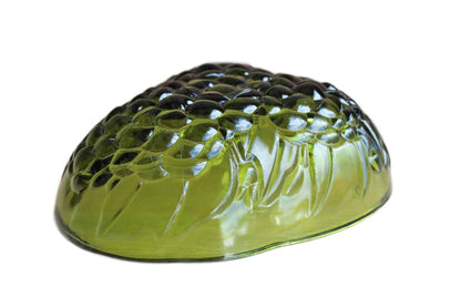 Indiana Glass Co. (Indiana, USA) 13" Green Glass Grape Cluster Fruit Bowl