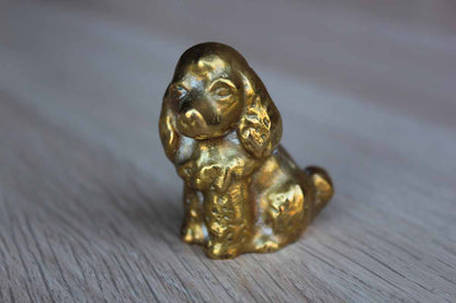 Small Solid Brass Spaniel Figurine