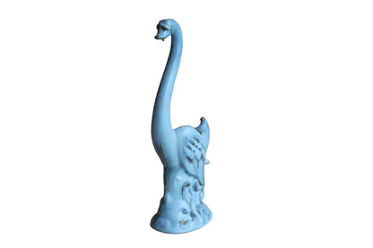 Ceramic Blue Swan on Waves Pedestal Planter