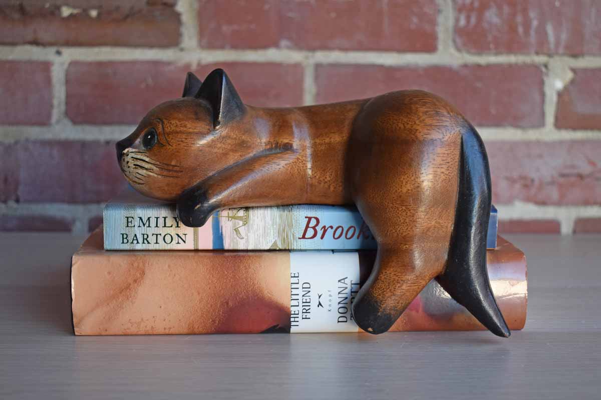 The Pine Store (Devon, England) Hand-Carved Pine Cat Figurine