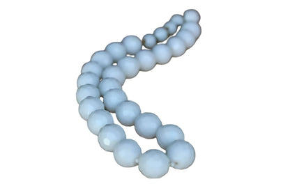 Faceted White Milk Glass Bead Choker Necklace