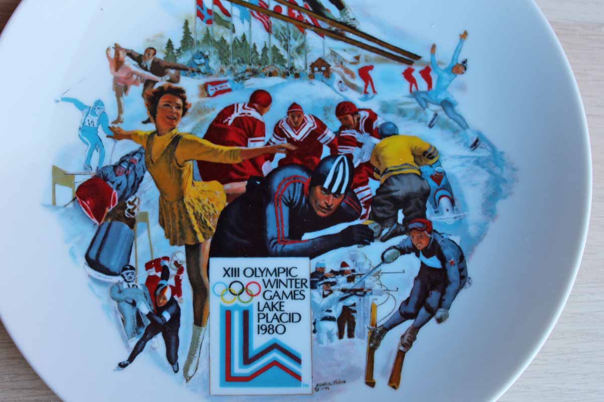 The Official 1980 Olympic Winter Games Plate with Art by Alton S. Tobey