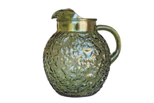 Anchor Hocking (Ohio, USA) Milano Green Ball Pitcher with Ice Lip