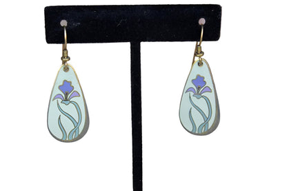 Laurel Burch (California, USA) Wild Iris Pierced Drop Earrings
