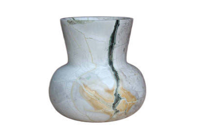 Hand Carved Gourd Shaped Stone Vase with Beautiful Striations of Color