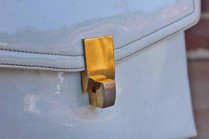 Koret (New York, USA) Korettalak Shiny White Handbag with Gold Tone Detailing