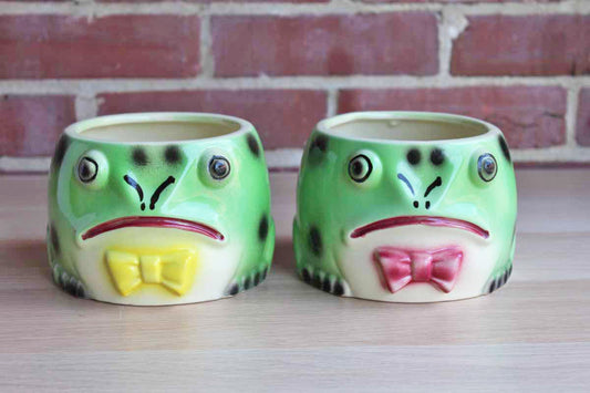 Ungemach Pottery Company (Ohio, USA) Frog Planters, A Pair