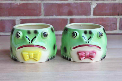 Ungemach Pottery Company (Ohio, USA) Frog Planters, A Pair