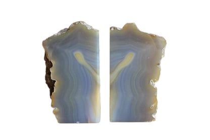 Purple and Tan Agate Bookends, A Pair
