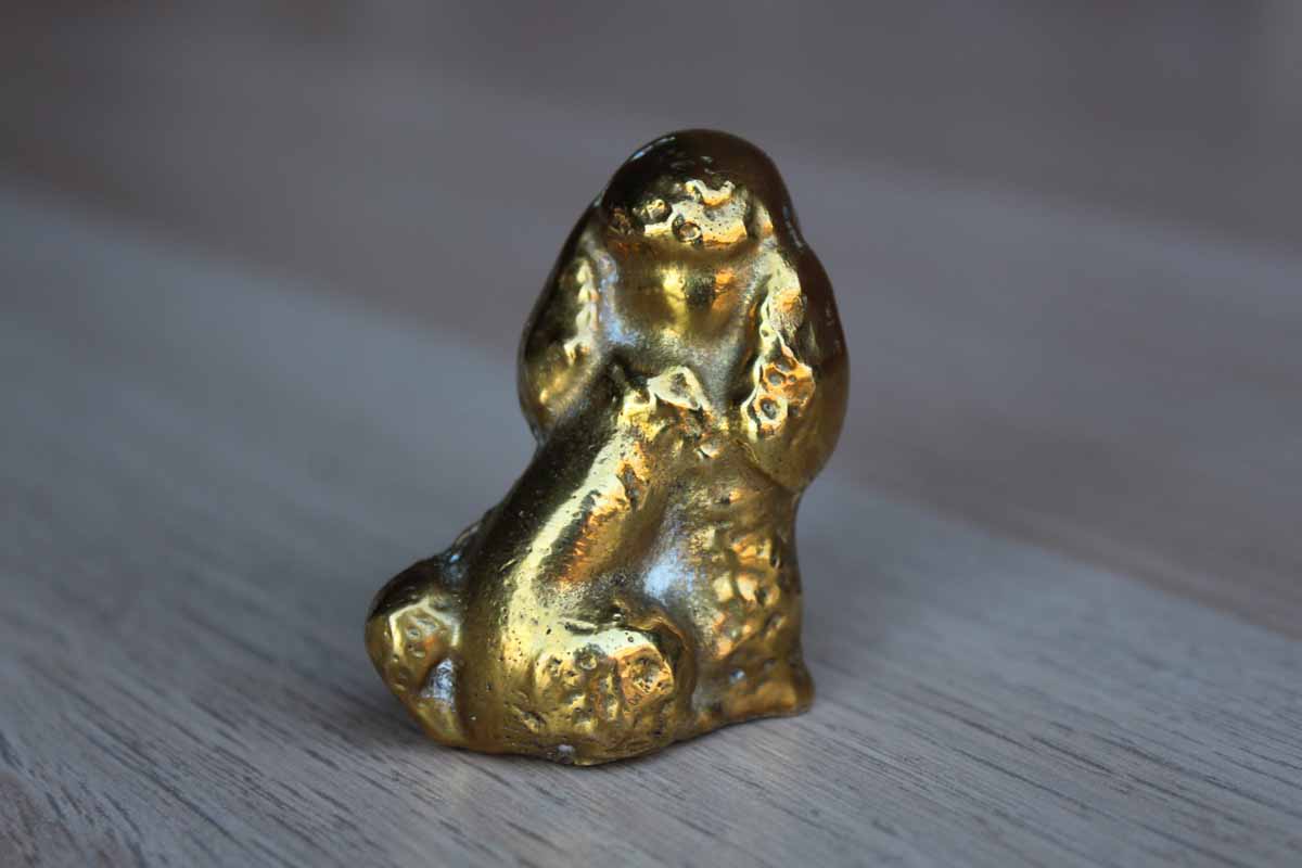 Small Solid Brass Spaniel Figurine