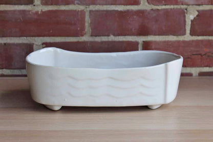 Ungemach Pottery Company (Ohio, USA) White Rectangular Planter with Waves Design