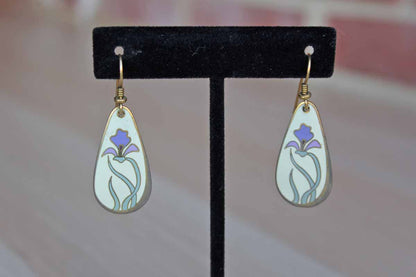 Laurel Burch (California, USA) Wild Iris Pierced Drop Earrings