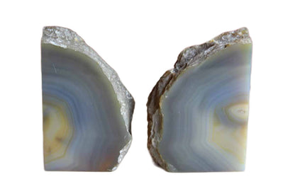Purple and Tan Agate Bookends, A Pair