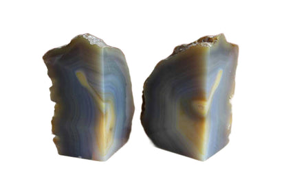 Purple and Tan Agate Bookends, A Pair