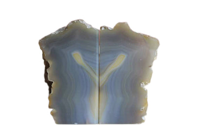 Purple and Tan Agate Bookends, A Pair