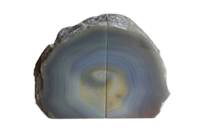 Purple and Tan Agate Bookends, A Pair