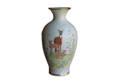 Lenox (USA) Mother's Day 1984 Limited Edition Porcelain Vase with Doe and Fawns