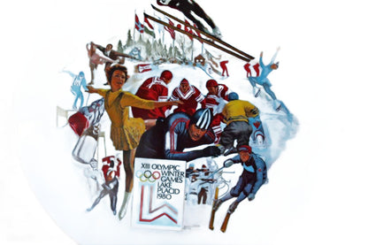 The Official 1980 Olympic Winter Games Plate with Art by Alton S. Tobey