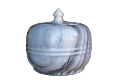 Heavy Marble Lidded Storage Jar