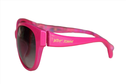 Betsey Johnson (New York, USA) Pink Plastic Sunglasses with Oval Frames