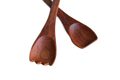 Teak Wood Salad Fork and Spoon Set
