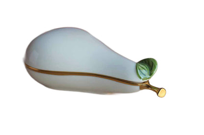 Lenox (USA) Ivory, Green and Gold Pear-Shaped Porcelain Keepsake Box