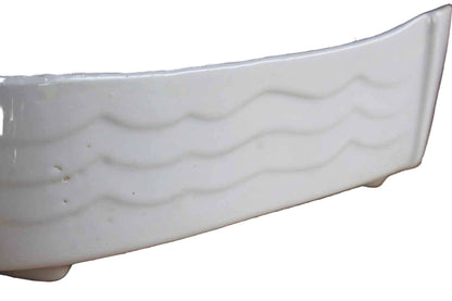 Ungemach Pottery Company (Ohio, USA) White Rectangular Planter with Waves Design