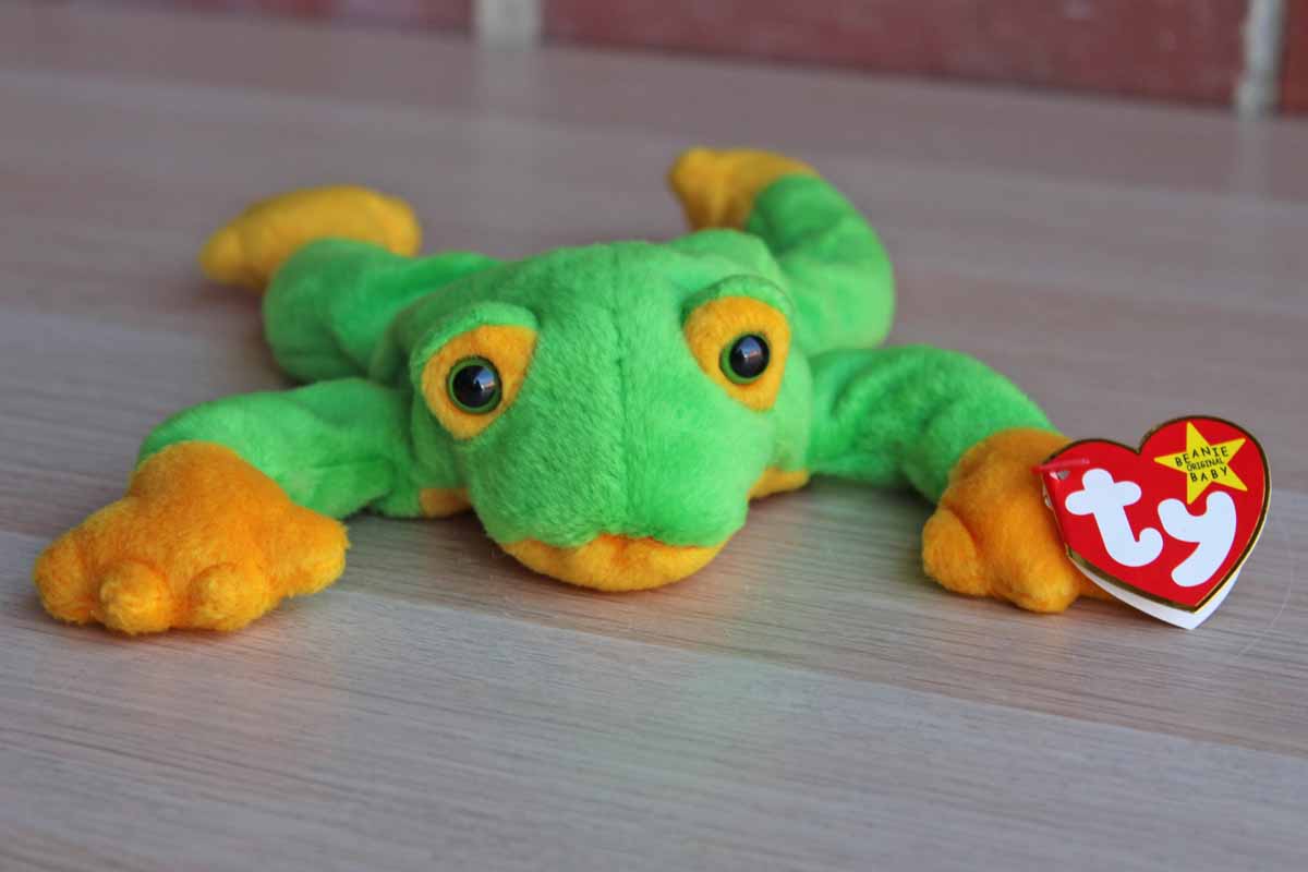 Ty Inc. (Illinois, USA) 1997 Smoochy the Green and Yellow Frog Beanie Baby