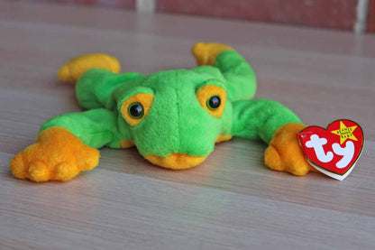 Ty Inc. (Illinois, USA) 1997 Smoochy the Green and Yellow Frog Beanie Baby