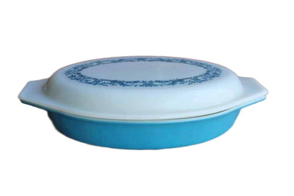 Corning Inc. (New York, USA) Pyrex Blue Ivy Divided Serving Dish with Matching Lid