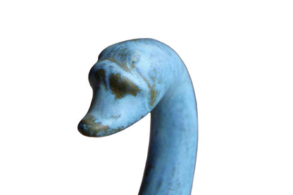 Ceramic Blue Swan on Waves Pedestal Planter