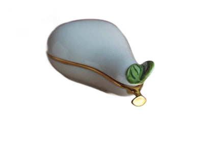 Lenox (USA) Ivory, Green and Gold Pear-Shaped Porcelain Keepsake Box