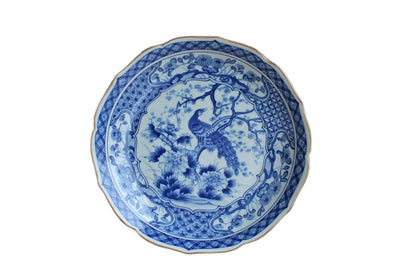 Vase and Plate Blue and White Serving Platter