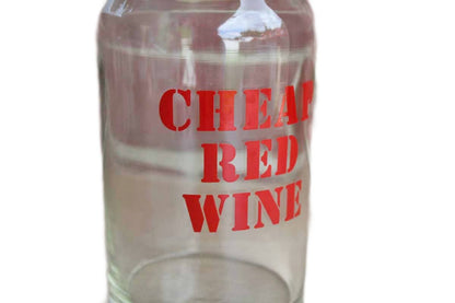 "Cheap Red Wine" Glass Carafe