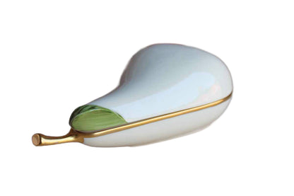 Lenox (USA) Ivory, Green and Gold Pear-Shaped Porcelain Keepsake Box