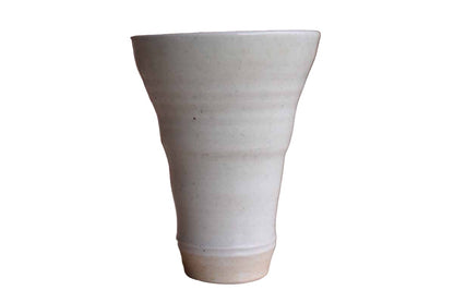 Heavy White Conical Stoneware Vase