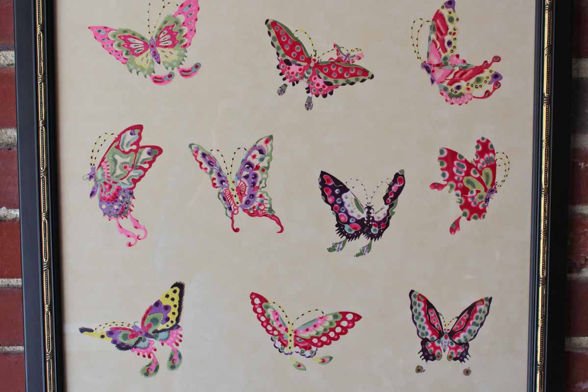 Full-Color Professionally Framed Giclee Print of Ten Colorful Butterflies