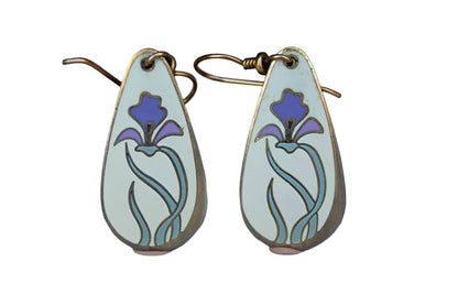Laurel Burch (California, USA) Wild Iris Pierced Drop Earrings
