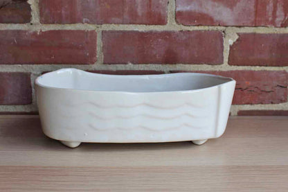 Ungemach Pottery Company (Ohio, USA) White Rectangular Planter with Waves Design