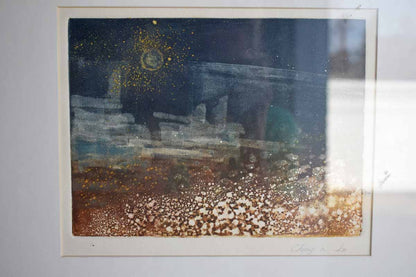 Original Signed Lithograph of a Night Sky by Chong A So