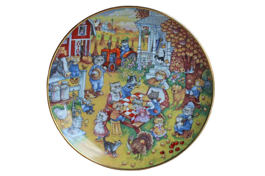 A Purrfect Feast Limited Edition Decorative Plate by Bill Bell