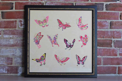 Full-Color Professionally Framed Giclee Print of Ten Colorful Butterflies