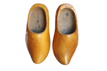 Dutch Wooden Clogs with Hanging Screws, A Pair