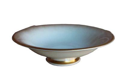 Rosenthal (Germany) Round Pedestal Dish with Gold Speckled Rim