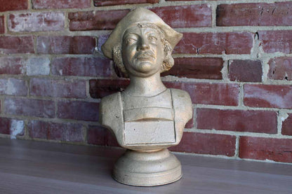 Cement Pedestal Bust of a Renaissance Man