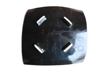 Fun Handmade Concave Footed Bowl Painted with Sharp-Teethed Monsters